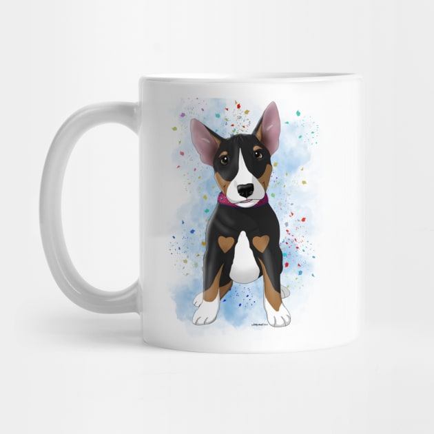 Bull Terrier Pup black tri by FLCupcake